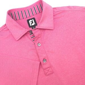 FootJoy Polo Golf Shirt Men Large Pink Heathered Performance Stretch Canyon West